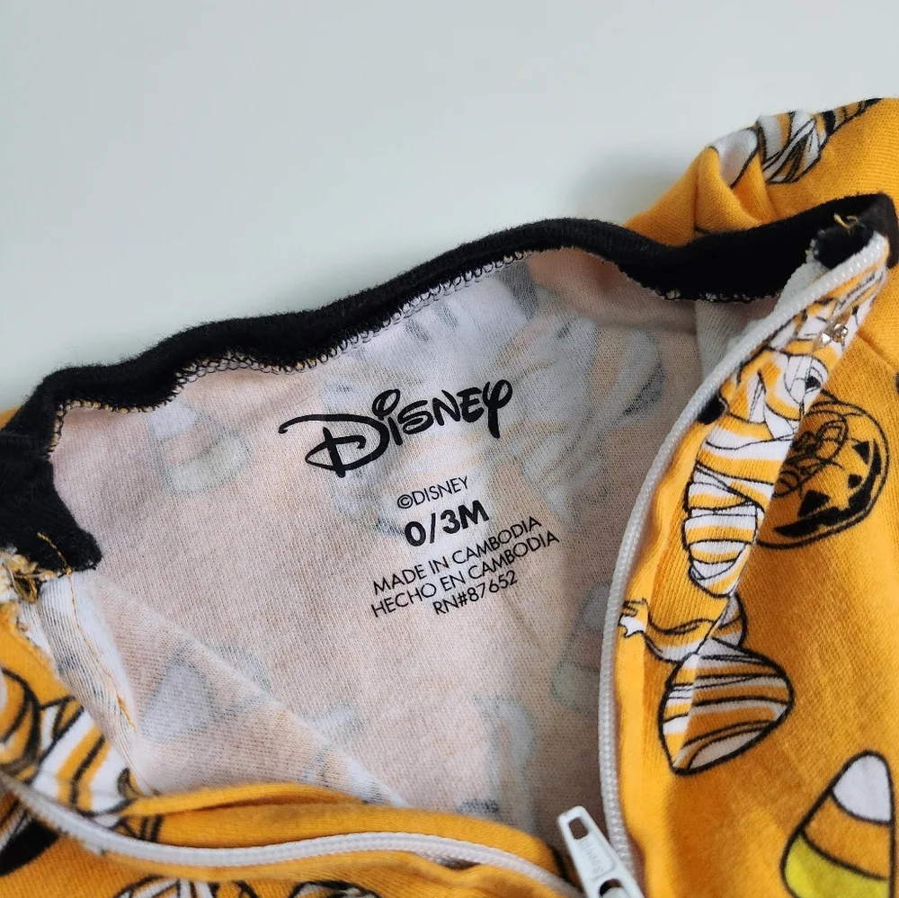 Disney Mickey/Minnie Mouse Halloween Baby‎ Sleeper 100% Cotton Size 0-3 Months